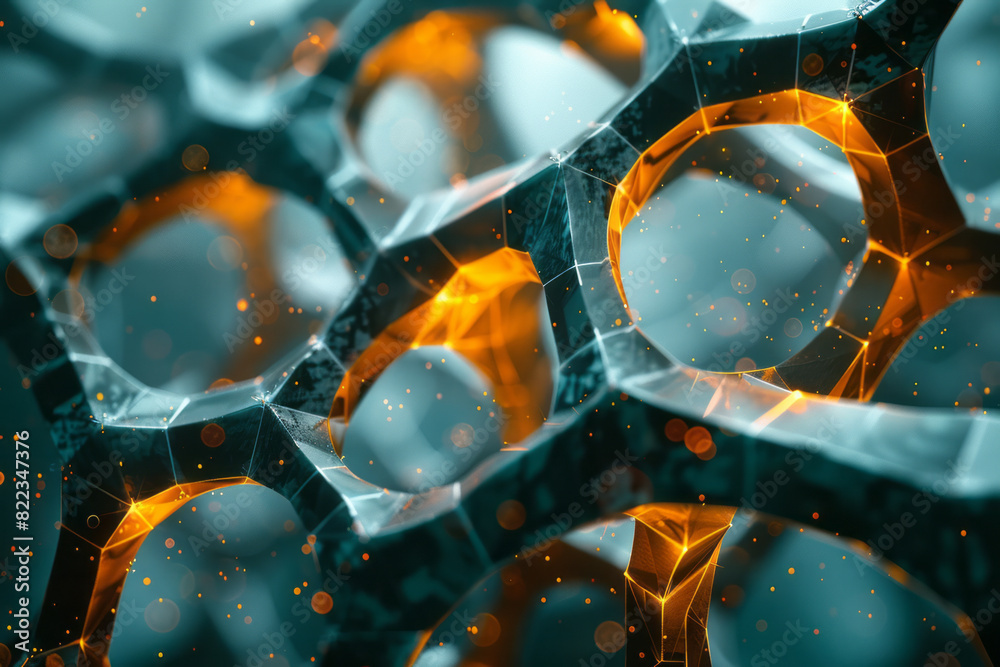 Fototapete abstract design featuring the number 22, surrounded by a network of interwoven lines and shapes, rep