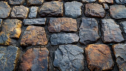 Fototapeta premium Background Texture, Macro shot of a rough stone surface with natural color variations and textures, ideal for nature-inspired designs and rustic-themed projects. Illustration image,