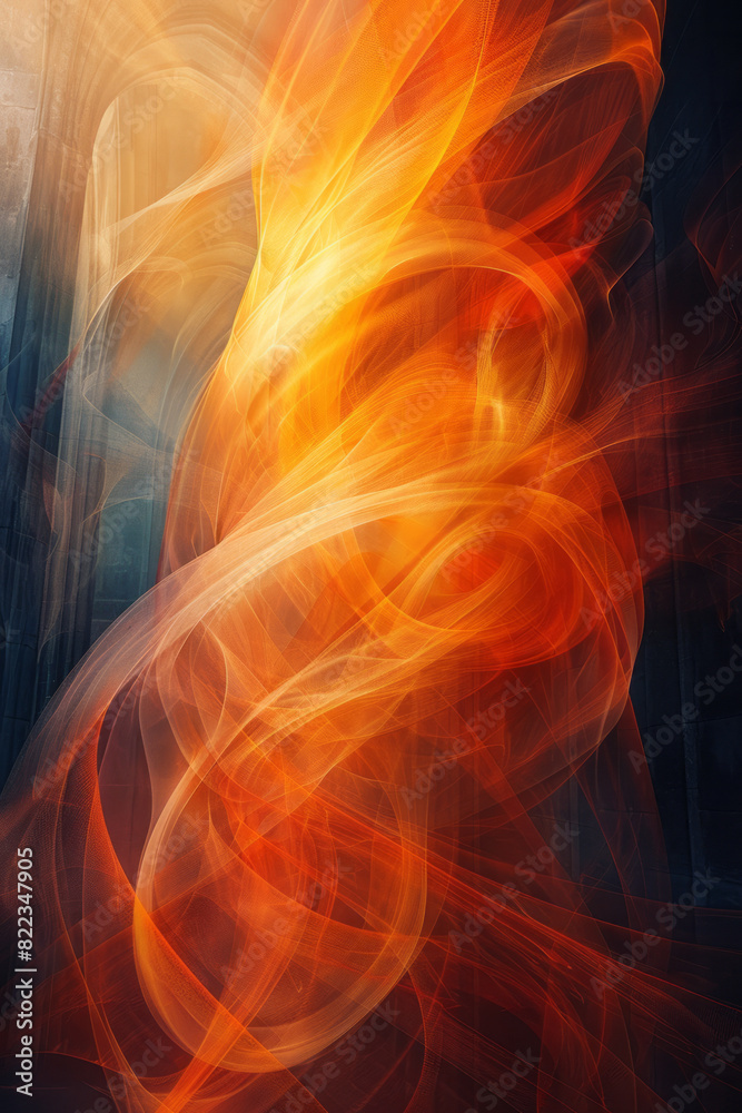 Poster abstract depiction of the chariot, represented by a forward-moving arrow, surrounded by dynamic, swi