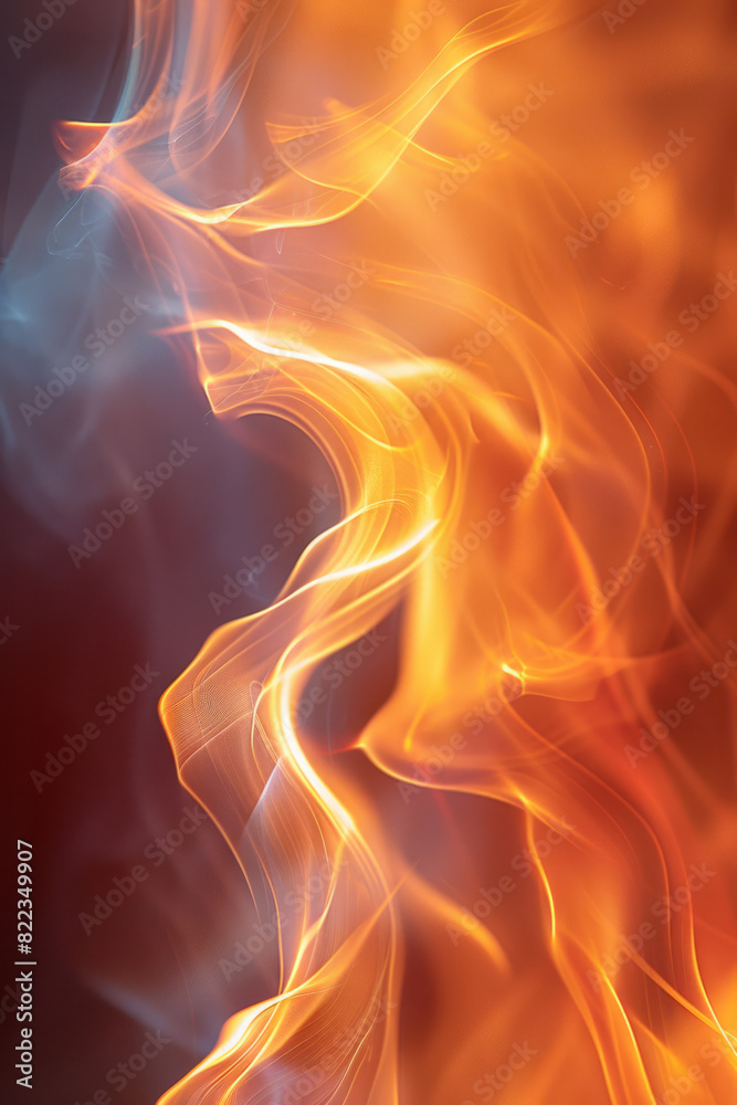 Poster abstract image of fire with bold, angular lines and dynamic shapes, capturing the essence of transfo