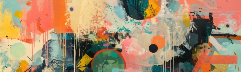 Abstract colorful painting . Banner
