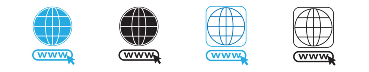 Web icon. Website icon page symbol for your web design. Internet world vector