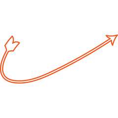 Unique and Attractive Pointing Arrow Outline Icon Element