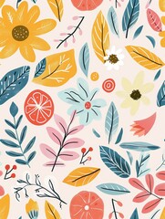 Seamless pattern with fruits Background	
