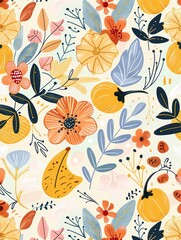 Watercolor. Botanical collection. Set of wild and garden abstract plants . Leaves, flowers, branches and other natural elements.	
