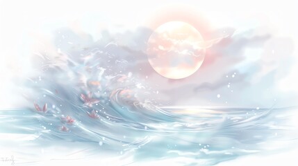 A beautiful painting of a moonlit ocean