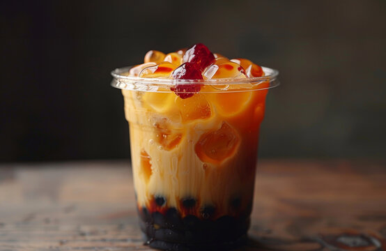 bubble tea craze, enjoy a delightful bubble tea with tapioca pearls, a perfect treat on a hot summer day for a refreshing and tasty experience