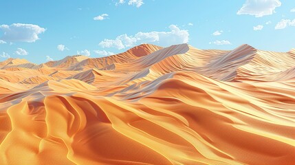 Fototapeta premium High-resolution image of sand dunes with ripples and shadows, perfect for creating a serene and natural background for outdoor-themed designs. Illustration image,