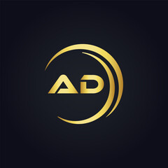 AD logo. A D design. White AD letter. AD, A D letter logo design. A D letter logo design in FIVE, FOUR, THREE, style. letter logo set in one artboard. A D letter logo vector design.	
