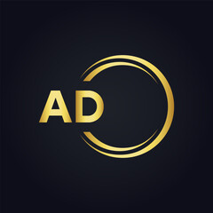AD logo. A D design. White AD letter. AD, A D letter logo design. A D letter logo design in FIVE, FOUR, THREE, style. letter logo set in one artboard. A D letter logo vector design.	
