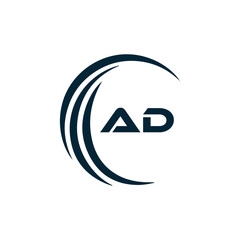 AD logo. A D design. White AD letter. AD, A D letter logo design. A D letter logo design in FIVE, FOUR, THREE, style. letter logo set in one artboard. A D letter logo vector design.	
