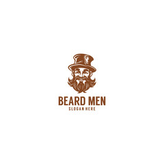 Beard men logo vector illustration