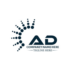 AD logo. A D design. White AD letter. AD, A D letter logo design. A D letter logo design in FIVE, FOUR, THREE, style. letter logo set in one artboard. A D letter logo vector design.	
