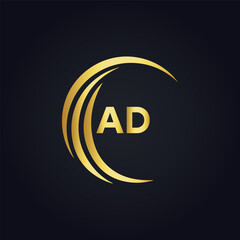 AD logo. A D design. White AD letter. AD, A D letter logo design. A D letter logo design in FIVE, FOUR, THREE, style. letter logo set in one artboard. A D letter logo vector design.	
