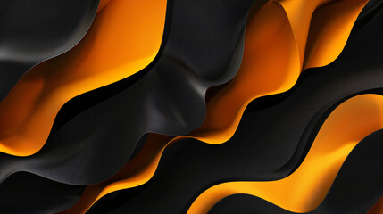 Black and Saffron abstract shape background presentation