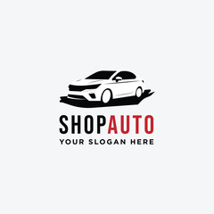 Shop auto logo template vector design