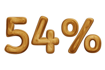 Wooden 54 percent for sale, discount, promotion and business concept 