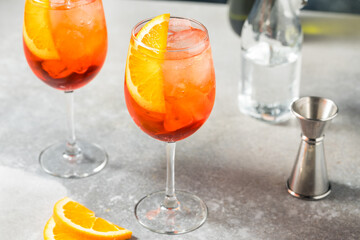Cold Refreshing Boozy Aperol Spritz Cocktail