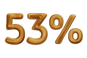 Wooden 53 percent for sale, discount, promotion and business concept 