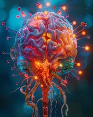 Fototapeta premium Aging brain complex puzzle mind game ingenious synapses pathways Wit visionary