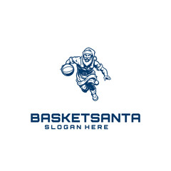 Basket santa logo vector illustration