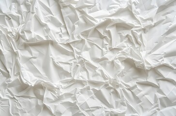 Obraz premium White Crumpled Paper Background, Top View