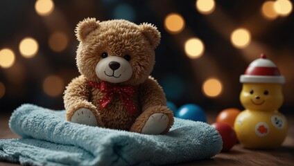 Children s toys and baby essentials such as towels bottles and toys.