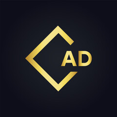 AD logo. A D design. White AD letter. AD, A D letter logo design. A D letter logo design in FIVE, FOUR, THREE, style. letter logo set in one artboard. A D letter logo vector design.	
