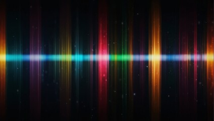 Obraz premium Colored lines with reflections vanish into the darkness forming beautiful patterns.