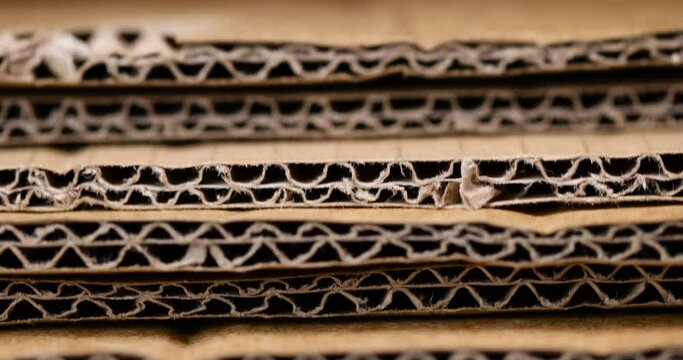 old corrugated cardboard for storage and transportation, old cardboard made of recycled paper and cardboard
