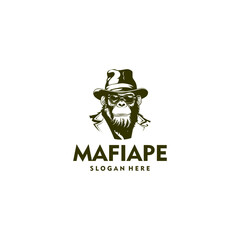 Mafia ape logo vector illustration