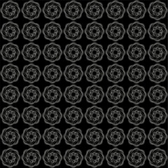 Round gray abstract pattern on black background