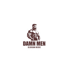 Fitness man logo vector illustration