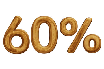 Wooden 60 percent for sale, discount, promotion and business concept 