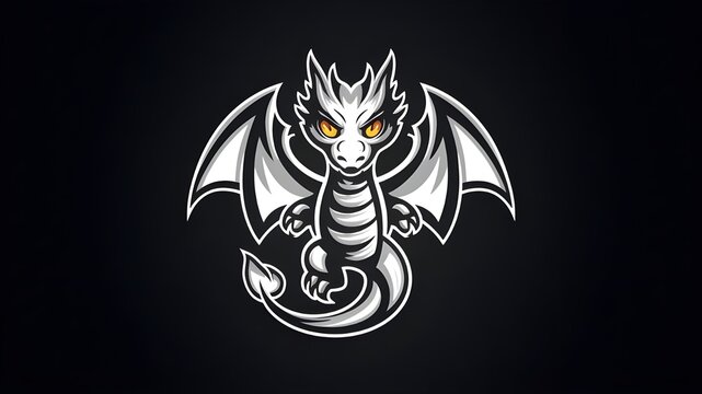 recommend clip art: dragon mascot logo clipart black background.