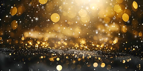 A gold background with a black background and a blurry gold bokeh.