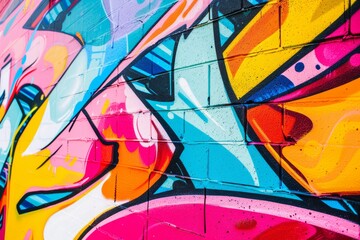 Fototapeta premium Vibrant Street Art Mural Featuring a Colorful Eye in Urban Setting