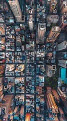 Capture a stunning aerial view of a bustling city