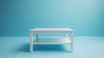 Ethereal White Coffee Table Amidst Ocean Blue