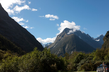 New Zealand landscape on a sunny winter day