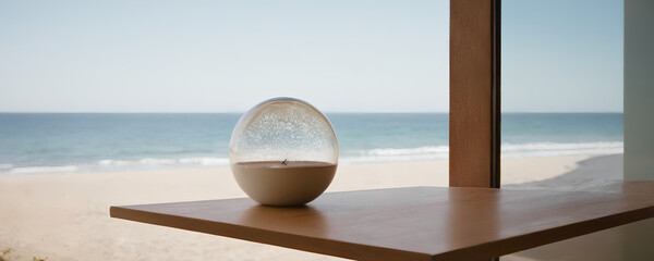 Table background of free space and kitchen interior.White wall with shadows and sunny warm morning time.Copy space for your composition.