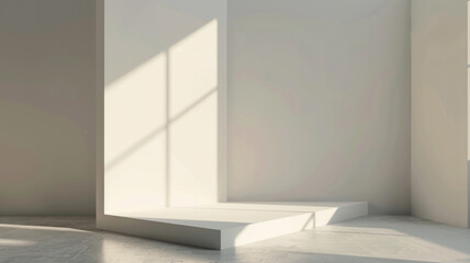 Fototapeta premium empty room background with corner stand