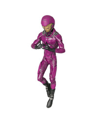 alien soldier is floating