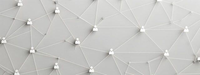 Minimalistic White Network Connection on Grey Background
