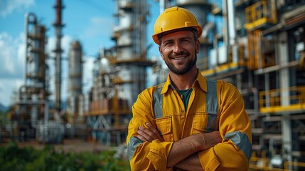 smart engineer maintenance in solar power plant checking installing photovoltaic solar modules with digital tablet with oil and gas refinery industry plant background with.photo illustration