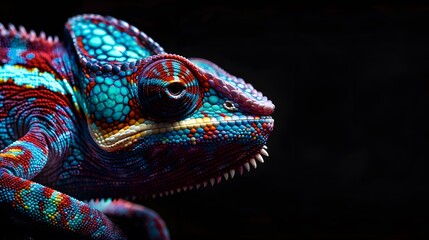 Fototapeta premium Close-up of a Colorful Chameleon a Fascinating Dragon