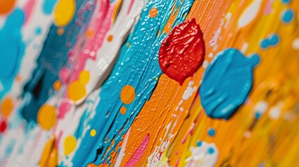 Vibrant Abstract Brush Strokes and Paint Splatters in Bold Colors for Modern Backgrounds and Designs
