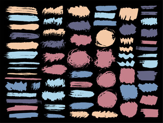 Paint dry brushstroke mega group. Isolated inkblot streak sumie shapes. Speck splash web sticker silhouette collection. Brushstroke acrylic blots design.