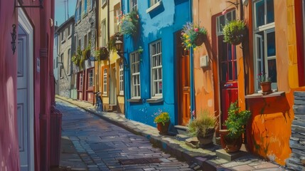 Obraz premium Discover the Charm of Colourful Old Streets in Kinsale, Cork, Ireland.