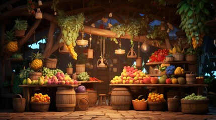 Magical fruit world game UHD wallpaper